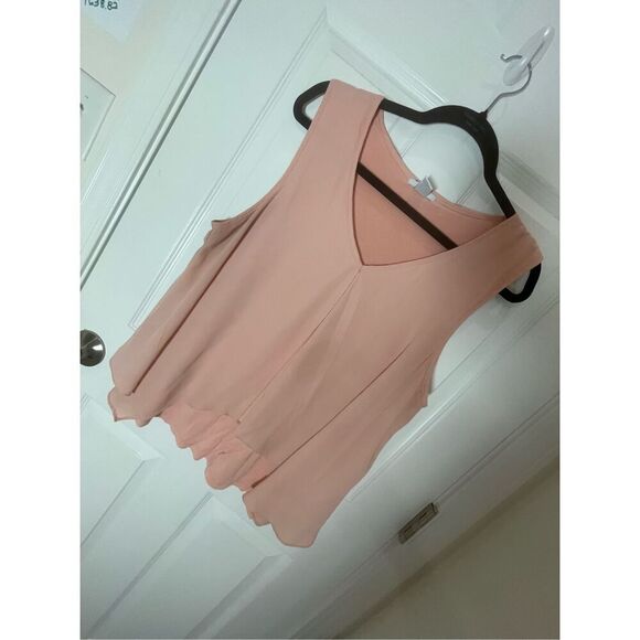 Bar III women’s salmon short sleeve layered look blouse XXL - Picture 1 of 5